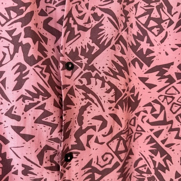 Ted Baker Barons Abstract Print Linen-Blend Shirt 5 XXL - Picture 4 of 8